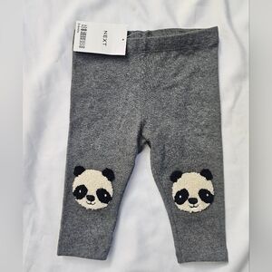 Adorable Gray Panda Leggings- NEXT- 3-6 Month- NWT